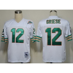 Miami Dolphins 12 Bob Griese White Throwback NFL Jersey