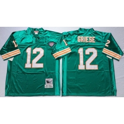 Mitchell And Ness Dolphins #12 bob griese green Throwback Stitched NFL Jersey