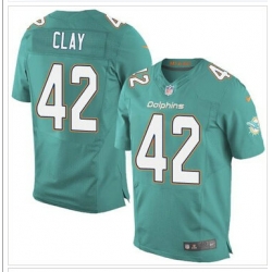 NEW Miami Dolphins #42 Charles Clay Aqua Green Team Color NFL New Elite Jersey