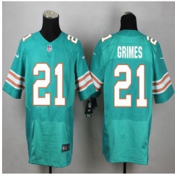 New Miami Dolphins #21 Brent Grimes Aqua Green Alternate Mens Stitched NFL Elite Jersey