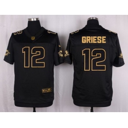 Nike Dolphins #12 Bob Griese Black Mens Stitched NFL Elite Pro Line Gold Collection Jersey