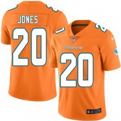 Nike Dolphins #20 Reshad Jones Orange Mens Stitched NFL Limited Rush Jersey