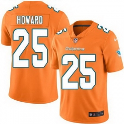 Nike Dolphins #25 Xavien Howard Orange Mens Stitched NFL Limited Rush Jersey