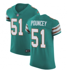 Nike Dolphins #51 Mike Pouncey Aqua Green Alternate Mens Stitched NFL Vapor Untouchable Elite Jersey