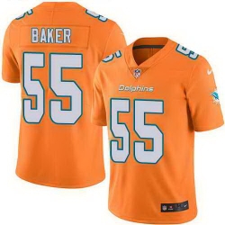 Nike Dolphins 55 Jerome Baker Orange Vapor Untouchable Limited Jersey