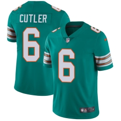 Nike Dolphins #6 Jay Cutler Aqua Green Alternate Mens Stitched NFL Vapor Untouchable Limited Jersey