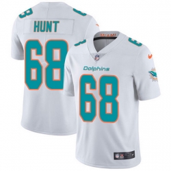 Nike Dolphins 68 Robert Hunt White Men Stitched NFL Vapor Untouchable Limited Jersey