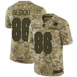 Nike Dolphins #86 Mike Gesicki Camo Mens Stitched NFL Limited 2018 Salute To Service Jersey