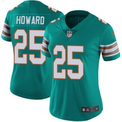 Nike Dolphins 25 Xavien Howard Aqua Green Alternate Womens Stitched NFL Vapor Untouchable Limited Jersey