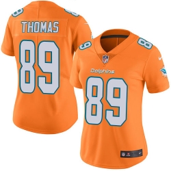 Nike Dolphins #89 Julius Thomas Orange Womens Stitched NFL Limited Rush Jersey