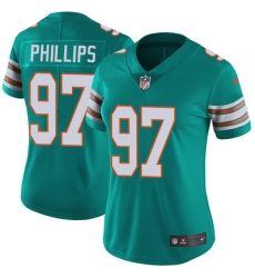 Nike Dolphins #97 Jordan Phillips Aqua Green Alternate Womens Stitched NFL Vapor Untouchable Limited Jersey