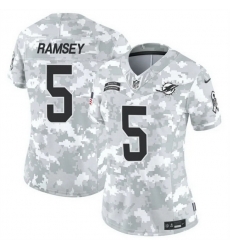 Women Miami Dolphins 5 Jalen Ramsey 2024 F U S E Arctic Camo Salute To Service Limited Stitched Football Jersey