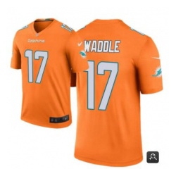 Youth Miami Dolphins 17 Jaylen Waddle Orange 2021 Vapor Untouchable Limited Stitched NFL Jersey