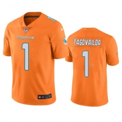 Youth Nike Dolphins 1 Tua Tagovailoa Aqua Youth Orange Vapor Untouchable Limited Jersey