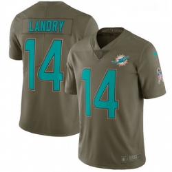 Youth Nike Miami Dolphins 14 Jarvis Landry Limited Olive 2017 Salute to Service NFL Jersey