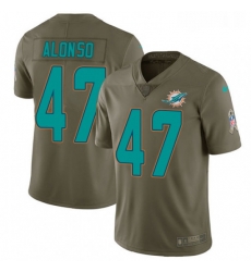 Youth Nike Miami Dolphins 47 Kiko Alonso Limited Olive 2017 Salute to Service NFL Jersey