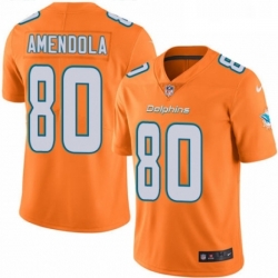 Youth Nike Miami Dolphins 80 Danny Amendola Limited Orange Rush Vapor Untouchable NFL Jersey