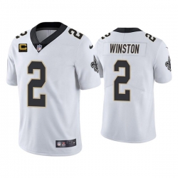 Men New Orleans Saints 2022 #2 Jameis Winston White With 4-star C Patch Vapor Untouchable Limited Stitched NFL Jersey