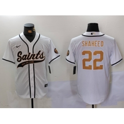 Men New Orleans Saints 22 Rashid Shaheed White Cool Base Stitched Baseball Jersey