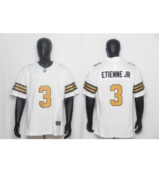 Men New Orleans Saints  3 Travis Etienne Jr White F U S E  Color Rush Limited Stitched NFL Jersey