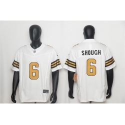 Men New Orleans Saints  6 Tyler Shough White F U S E  Color Rush Limited Stitched NFL Jersey