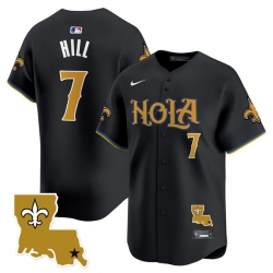 Men New Orleans Saints 7 Taysom Hill Black Cool Base Stitched Baseball Jersey