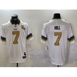 Men New Orleans Saints 7 Taysom Hill White 2024 F U S E Vapor Limited Stitched Jersey 5