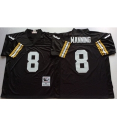 Men New Orleans Saints 8 Archie Manning Black M&N Throwback Jersey