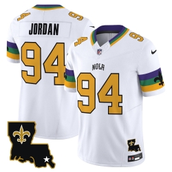 Men New Orleans Saints 94 Cameron Jordan White 2024 F U S E  Vapor Limited Stitched Jersey