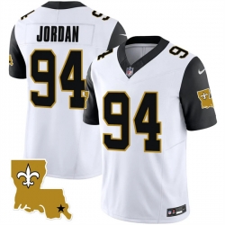 Men New Orleans Saints 94 Cameron Jordan White Black 2023 F U S E  1987 Legacy Vapor Stitched Jersey