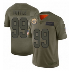 Men New Orleans Saints 99 Shy Tuttle Limited Camo 2019 Salute to Service Football Jersey