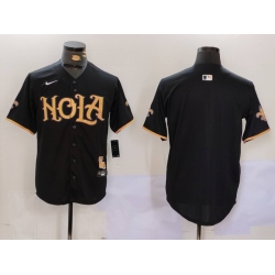 Men New Orleans Saints Blank Black Cool Base Stitched Baseball Jersey