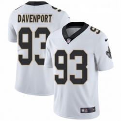 Mens Nike New Orleans Saints 93 Marcus Davenport White Vapor Untouchable Limited Player NFL Jersey