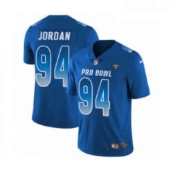 Mens Nike New Orleans Saints 94 Cameron Jordan Limited Royal Blue NFC 2019 Pro Bowl NFL Jersey