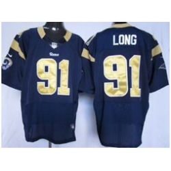 Nike New Orleans Saints #91 Long dark blue elite jerseys