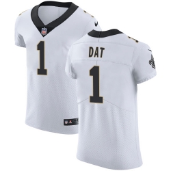 Nike Saints #1 Who Dat White Mens Stitched NFL Vapor Untouchable Elite Jersey