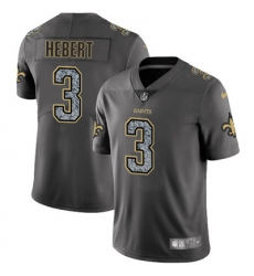 Nike Saints #3 Bobby Hebert Gray Static Mens NFL Vapor Untouchable Game Jersey