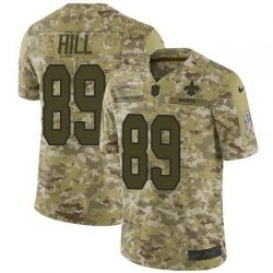 Nike Saints #89 Josh Hill Camo Mens Stitched NFL Limited 2018 Salute To Service Jersey