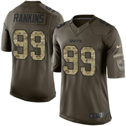 Nike Saints #99 Sheldon Rankins Green Mens Stitched NFL Limited Salute to Service Jersey