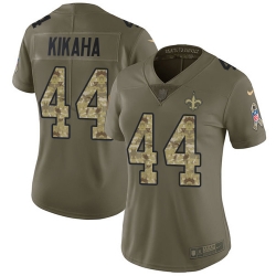 Nike Saints #44 Hau oli Kikaha Olive Camo Womens Stitched NFL Limited 2017 Salute to Service Jersey