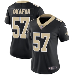 Nike Saints #57 Alex Okafor Black Team Color Womens Stitched NFL Vapor Untouchable Limited Jersey