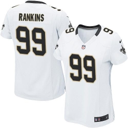 Nike Saints #99 Sheldon Rankins White Womens Stitched NFL Elite Jersey