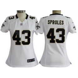 Women Nike New Orleans Saints 43 Sproles White Jerseys