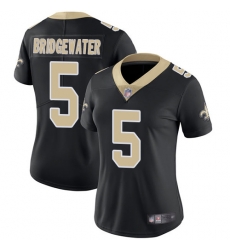 Women Saints 5 Teddy Bridgewater Black Team Color Stitched Football Vapor Untouchable Limited Jersey