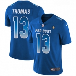 Womens Nike New Orleans Saints 13 Michael Thomas Limited Royal Blue 2018 Pro Bowl NFL Jersey