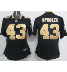 Womens Nike New Orleans Saints 43 Sproles Black Nike NFL Jerseys