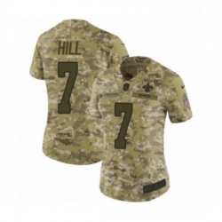 Womens Nike New Orleans Saints 7 Taysom Hill Limited Camo 2018 Salute to Service NFL Jersey