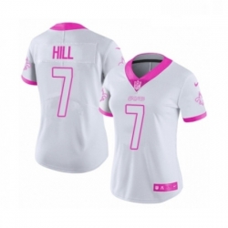 Womens Nike New Orleans Saints 7 Taysom Hill Limited White Pink Rush Fashion NFL Jersey