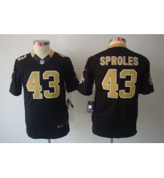 Nike Youth New Orleans Saints #43 Darren Sproles Black Limited Jerseys