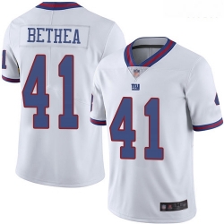 Giants 41 Antoine Bethea White Men Stitched Football Limited Rush Jersey